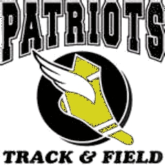 Patriots Track and Field logo - A foot of with a wing on it